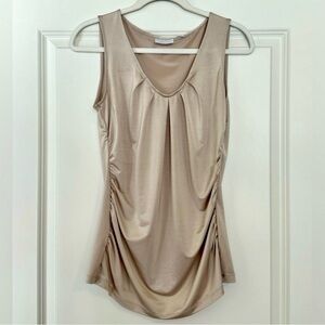 Chic and Dressy Metallic Gold Stretch Tank Top